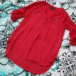 Red High-Low Tunic